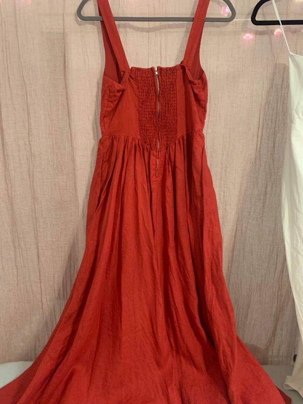 Reformation Balia Red Linen Maxi Dress Size 4 - Picture 4 of 5